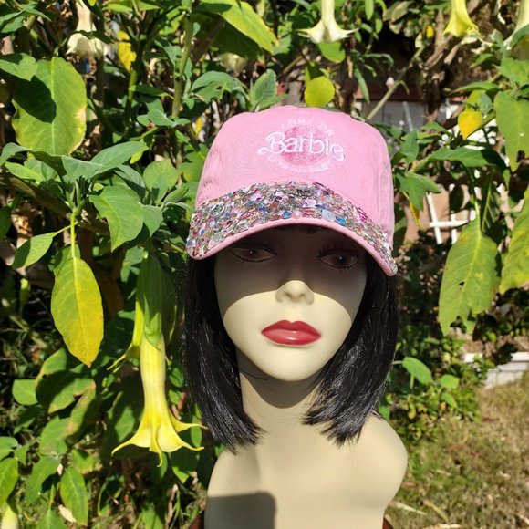 Pink Swarovski Crystal Barbie Bling Hat, Embroidered Barbie Hat, Handmade main image 7